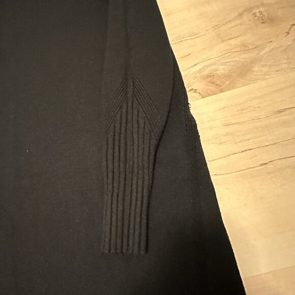 Karlie Women M Sweater Dress Midi Cashmere Blend Mock Neck Long Sleeve Black - Picture 6 of 12